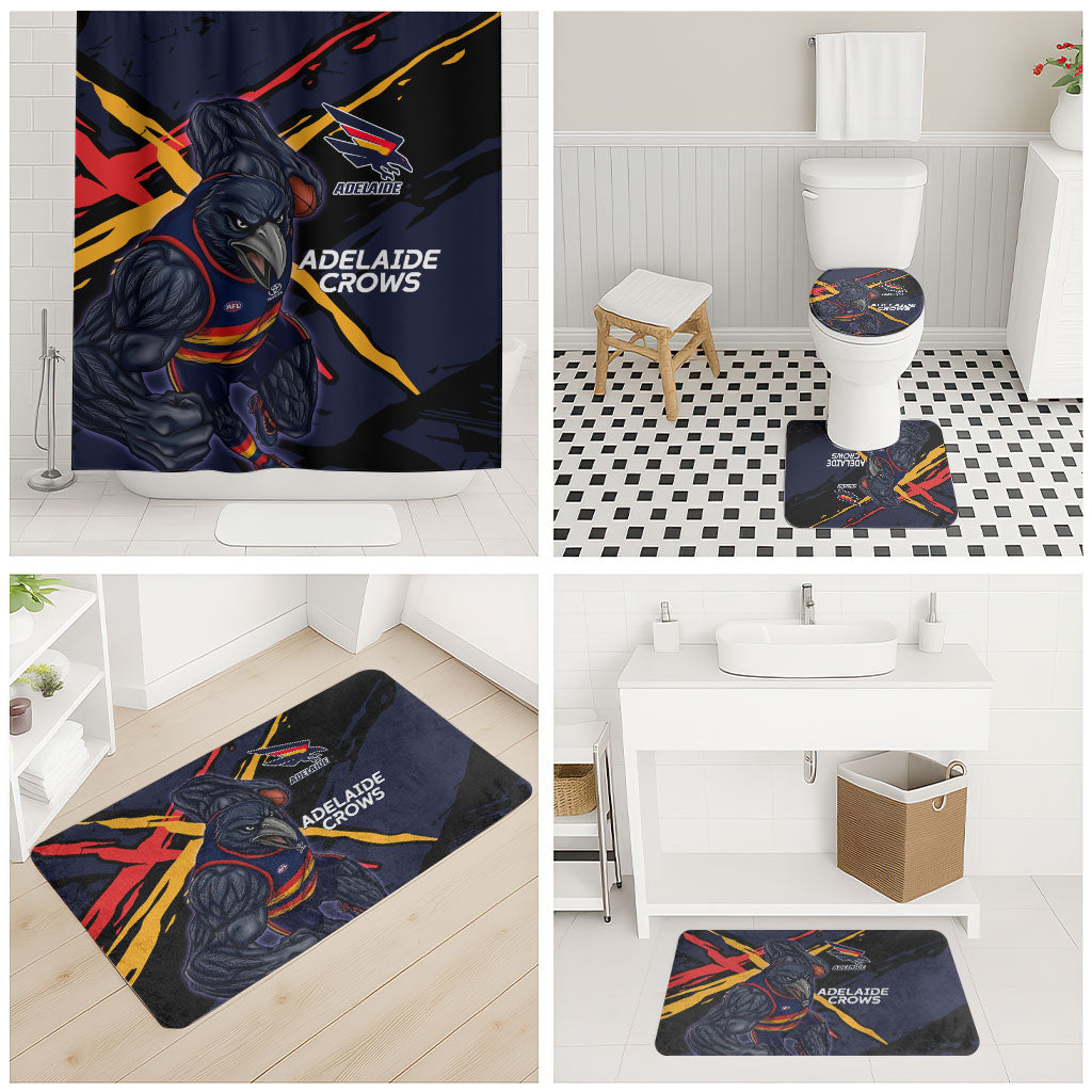 Adelaide Football Club Bathroom Set Crows Muscular Mascot Graphic - Abstract Paint Splatter Art