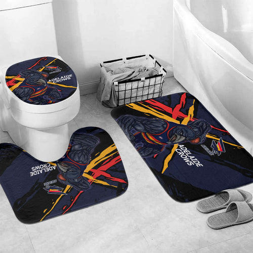 Adelaide Football Club Bathroom Set Crows Muscular Mascot Graphic - Abstract Paint Splatter Art