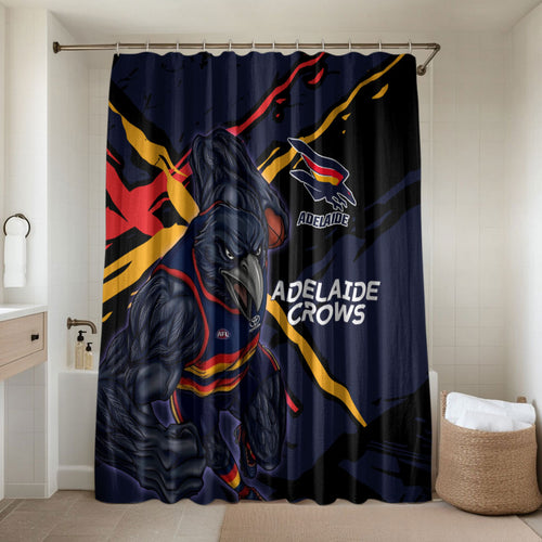 Adelaide Football Club Bathroom Set Crows Muscular Mascot Graphic - Abstract Paint Splatter Art
