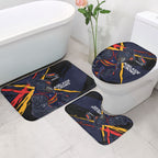 Adelaide Football Club Bathroom Set Crows Muscular Mascot Graphic - Abstract Paint Splatter Art