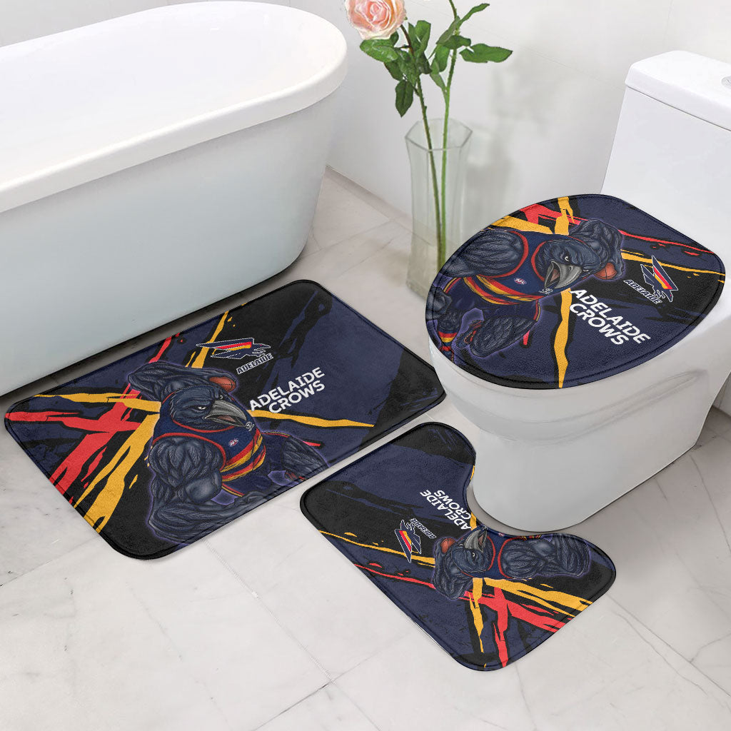 Adelaide Football Club Bathroom Set Crows Muscular Mascot Graphic - Abstract Paint Splatter Art