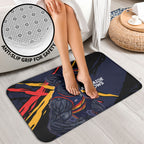 Adelaide Football Club Bathroom Set Crows Muscular Mascot Graphic - Abstract Paint Splatter Art