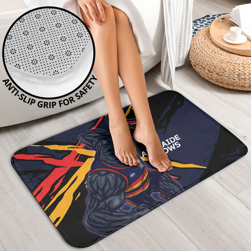 Adelaide Football Club Bathroom Set Crows Muscular Mascot Graphic - Abstract Paint Splatter Art