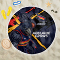 Adelaide Football Club Beach Blanket Crows Muscular Mascot Graphic - Abstract Paint Splatter Art