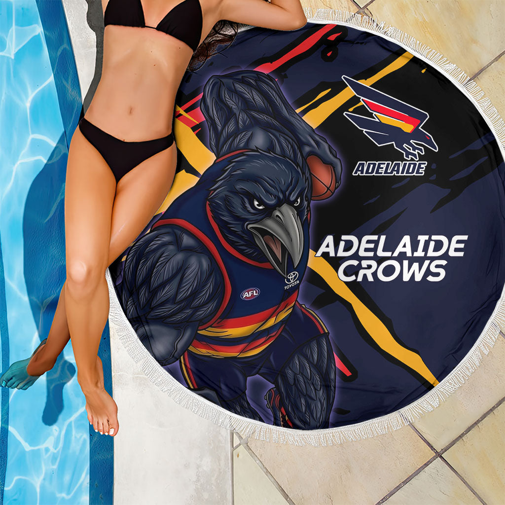 Adelaide Football Club Beach Blanket Crows Muscular Mascot Graphic - Abstract Paint Splatter Art