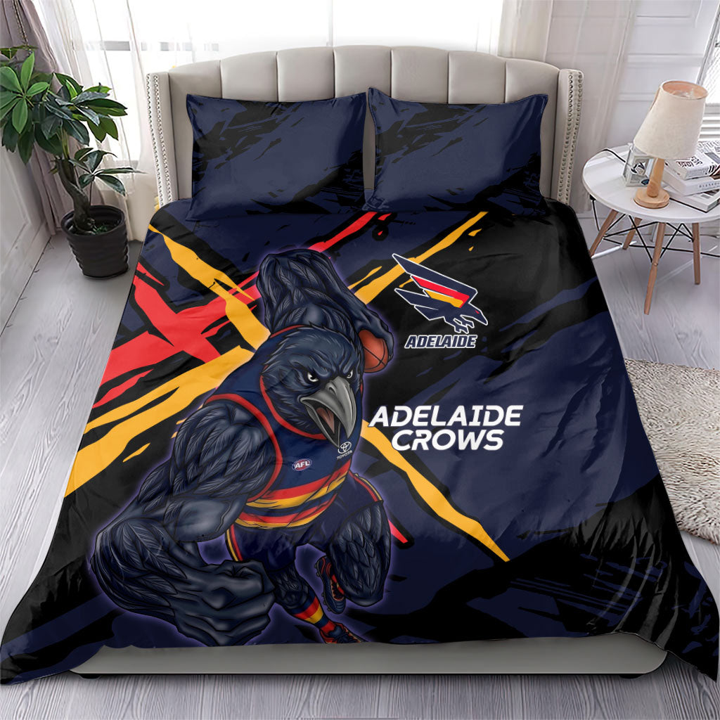 Adelaide Football Club Bedding Set Crows Muscular Mascot Graphic - Abstract Paint Splatter Art