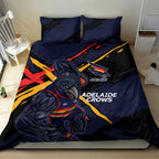 Adelaide Football Club Bedding Set Crows Muscular Mascot Graphic - Abstract Paint Splatter Art