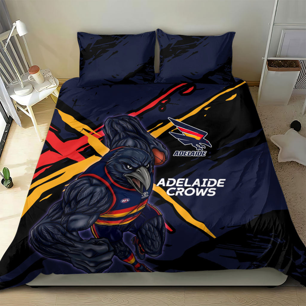 Adelaide Football Club Bedding Set Crows Muscular Mascot Graphic - Abstract Paint Splatter Art