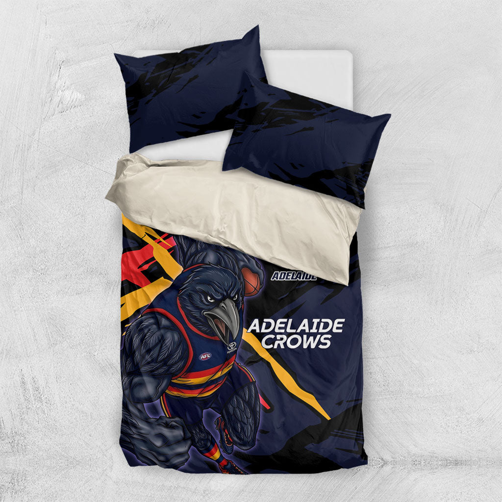 Adelaide Football Club Bedding Set Crows Muscular Mascot Graphic - Abstract Paint Splatter Art