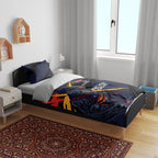 Adelaide Football Club Bedding Set Crows Muscular Mascot Graphic - Abstract Paint Splatter Art