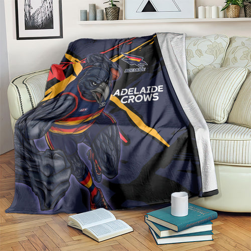 Adelaide Football Club Blanket Crows Muscular Mascot Graphic - Abstract Paint Splatter Art