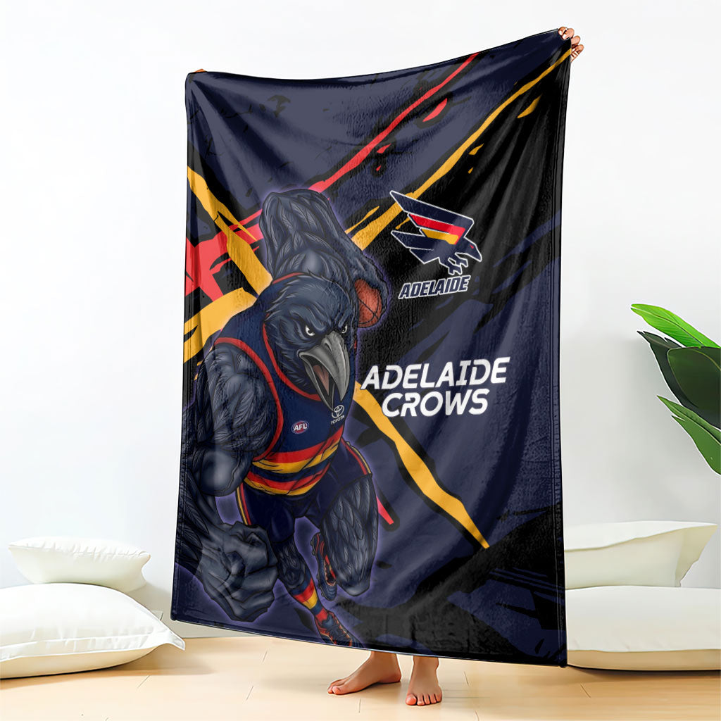Adelaide Football Club Blanket Crows Muscular Mascot Graphic - Abstract Paint Splatter Art