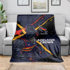 Adelaide Football Club Blanket Crows Muscular Mascot Graphic - Abstract Paint Splatter Art