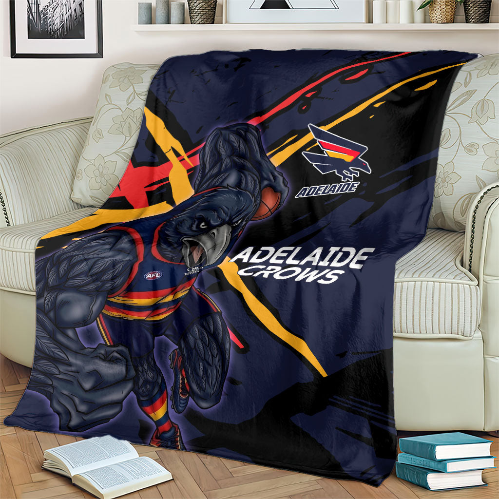 Adelaide Football Club Blanket Crows Muscular Mascot Graphic - Abstract Paint Splatter Art