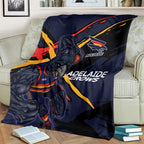 Adelaide Football Club Blanket Crows Muscular Mascot Graphic - Abstract Paint Splatter Art