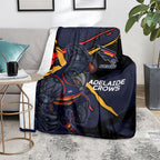 Adelaide Football Club Blanket Crows Muscular Mascot Graphic - Abstract Paint Splatter Art