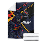 Adelaide Football Club Blanket Crows Muscular Mascot Graphic - Abstract Paint Splatter Art