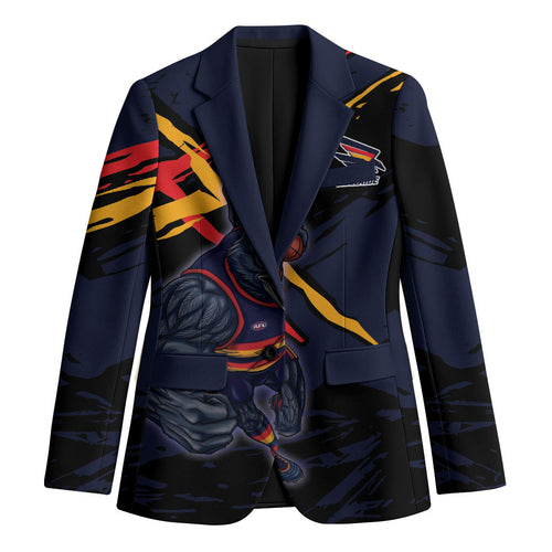Adelaide Football Club Blazer Crows Muscular Mascot Graphic - Abstract Paint Splatter Art