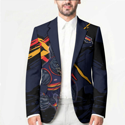 Adelaide Football Club Blazer Crows Muscular Mascot Graphic - Abstract Paint Splatter Art
