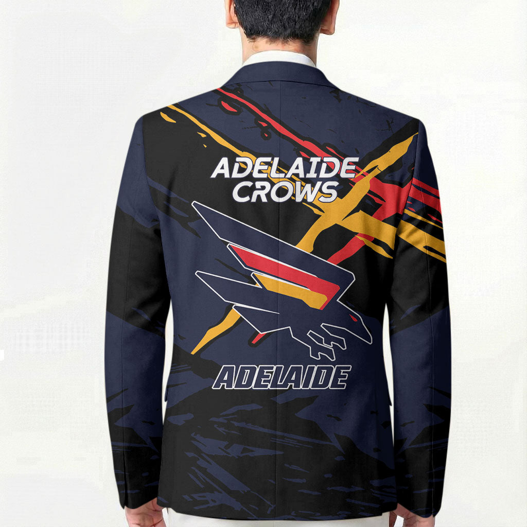 Adelaide Football Club Blazer Crows Muscular Mascot Graphic - Abstract Paint Splatter Art
