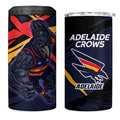 Adelaide Football Club 4 in 1 Can Cooler Tumbler Crows Muscular Mascot Graphic - Abstract Paint Splatter Art