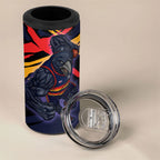 Adelaide Football Club 4 in 1 Can Cooler Tumbler Crows Muscular Mascot Graphic - Abstract Paint Splatter Art