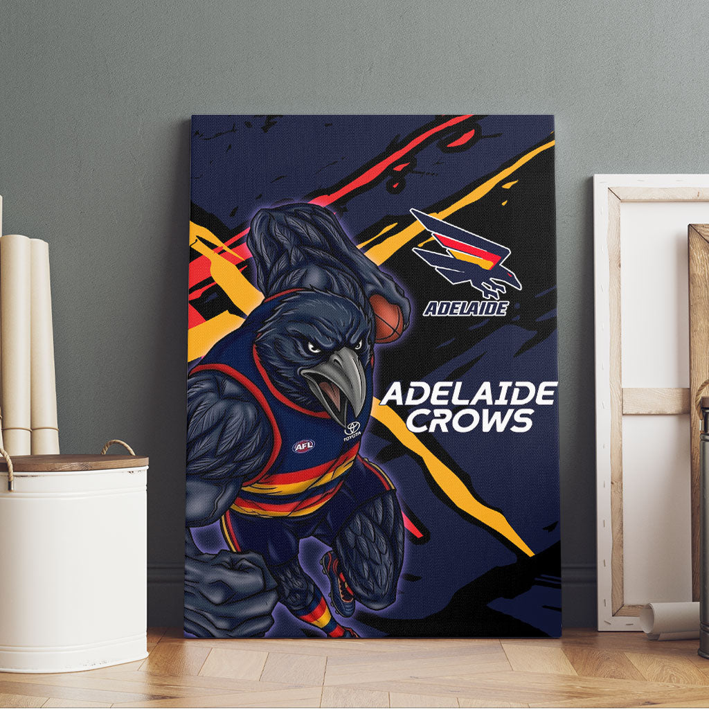Adelaide Football Club Canvas Wall Art Crows Muscular Mascot Graphic - Abstract Paint Splatter Art