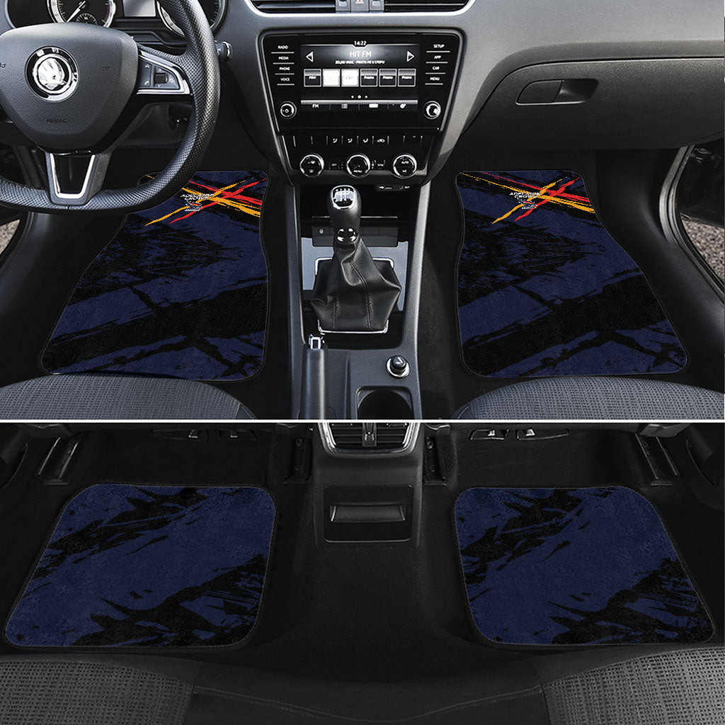 Adelaide Football Club Car Mats Crows Muscular Mascot Graphic - Abstract Paint Splatter Art