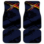 Adelaide Football Club Car Mats Crows Muscular Mascot Graphic - Abstract Paint Splatter Art