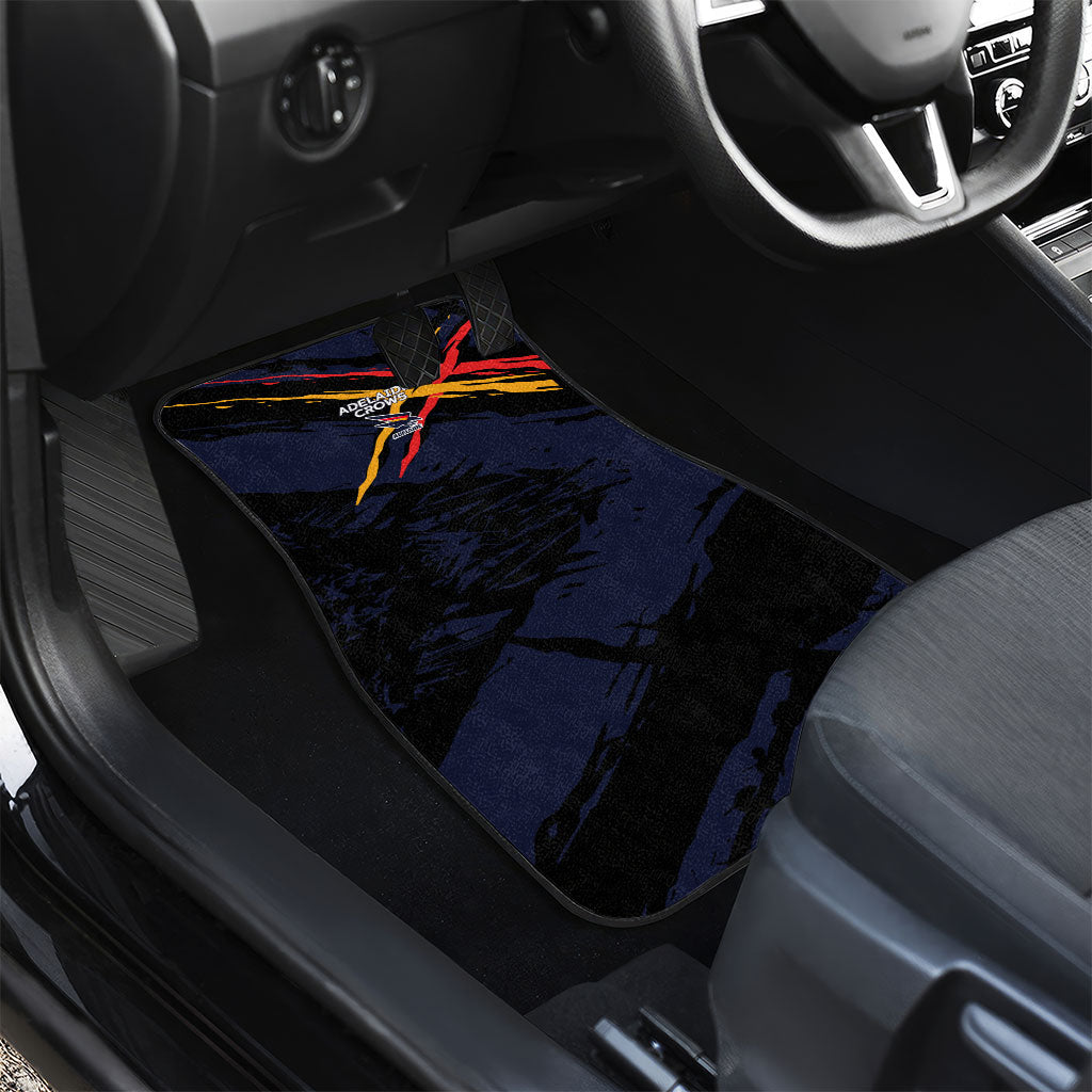 Adelaide Football Club Car Mats Crows Muscular Mascot Graphic - Abstract Paint Splatter Art