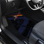 Adelaide Football Club Car Mats Crows Muscular Mascot Graphic - Abstract Paint Splatter Art