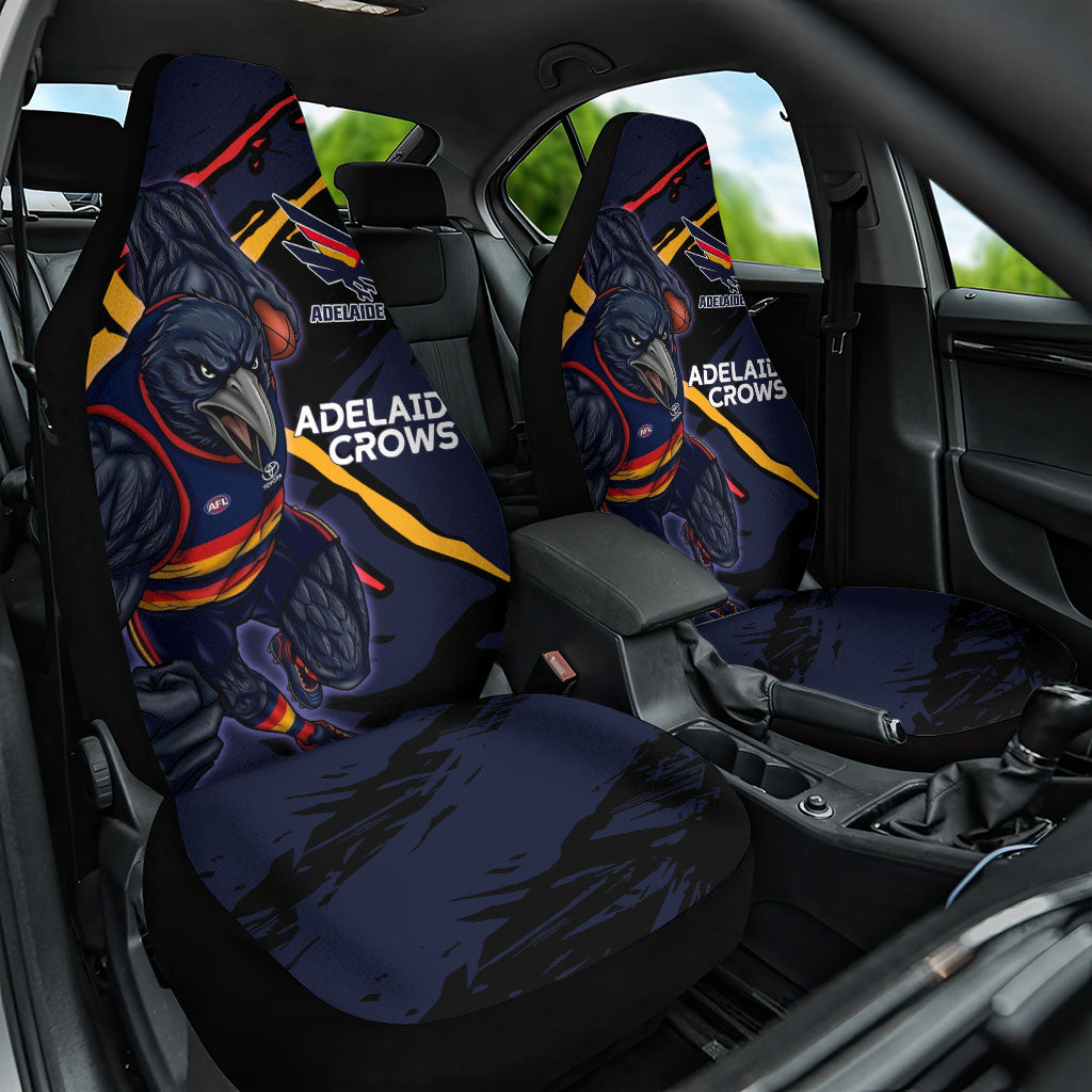 Adelaide Football Club Car Seat Cover Crows Muscular Mascot Graphic - Abstract Paint Splatter Art