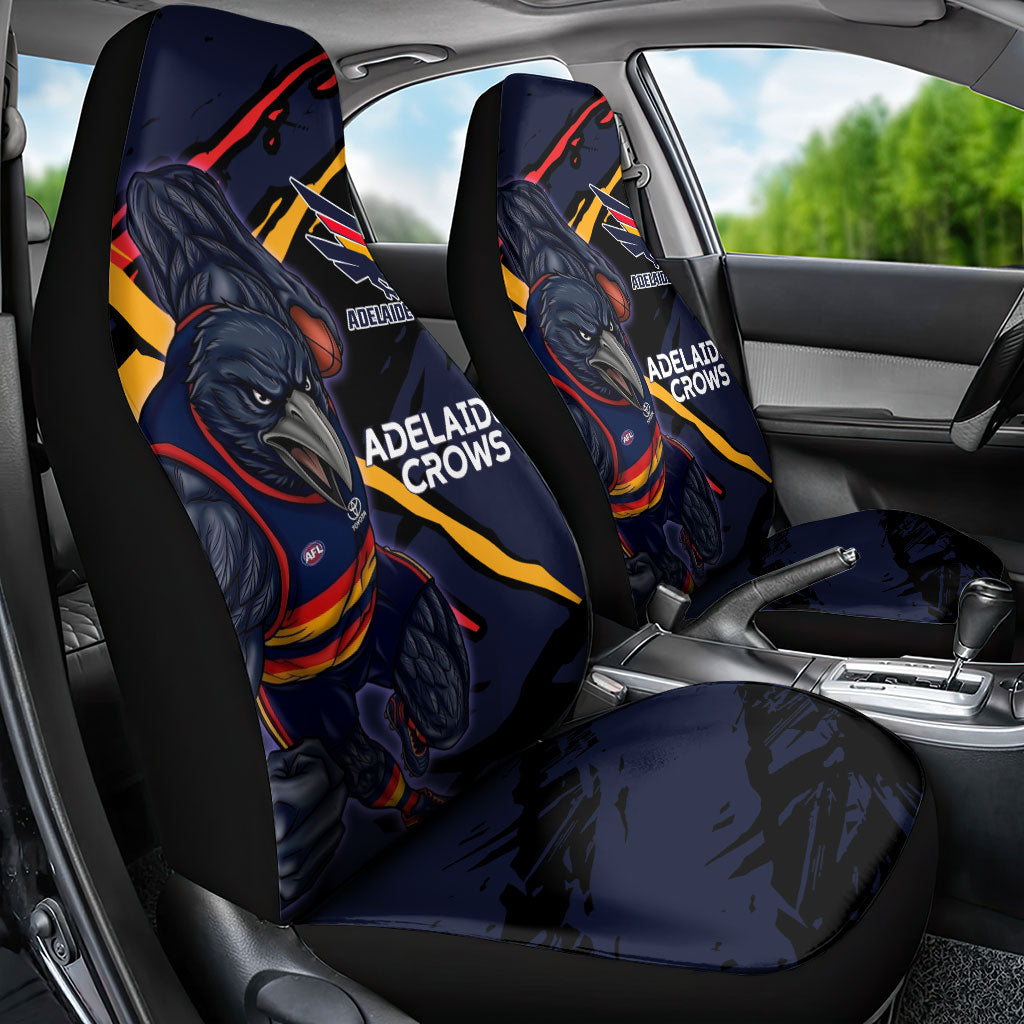 Adelaide Football Club Car Seat Cover Crows Muscular Mascot Graphic - Abstract Paint Splatter Art