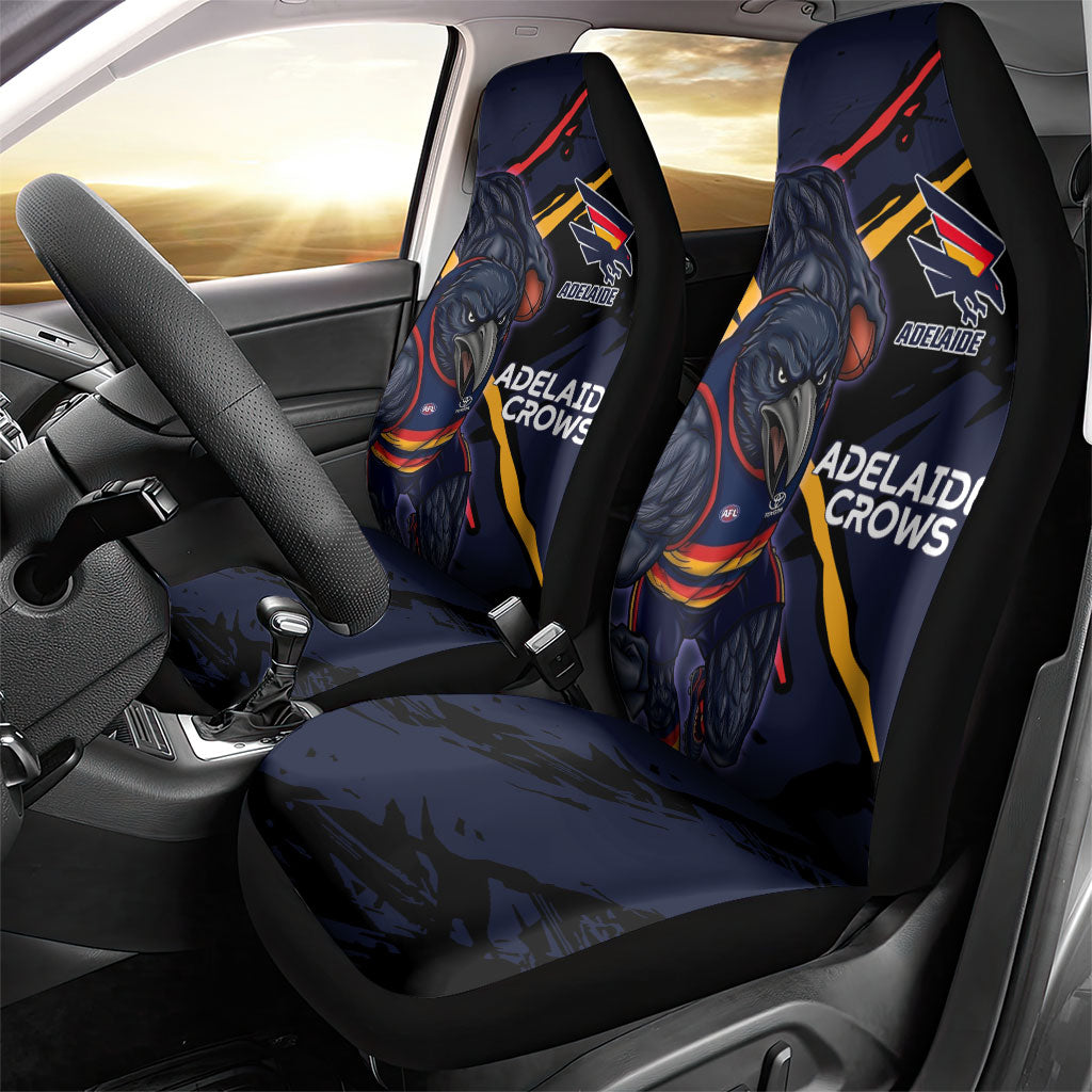 Adelaide Football Club Car Seat Cover Crows Muscular Mascot Graphic - Abstract Paint Splatter Art