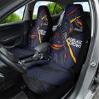 Adelaide Football Club Car Seat Cover Crows Muscular Mascot Graphic - Abstract Paint Splatter Art