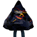 Adelaide Football Club Cloak Crows Muscular Mascot Graphic - Abstract Paint Splatter Art