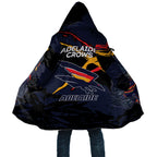 Adelaide Football Club Cloak Crows Muscular Mascot Graphic - Abstract Paint Splatter Art