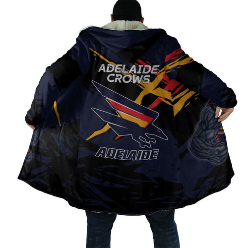Adelaide Football Club Cloak Crows Muscular Mascot Graphic - Abstract Paint Splatter Art