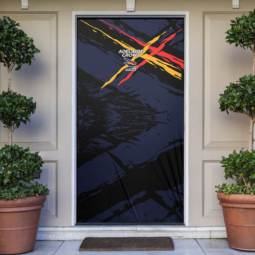 Adelaide Football Club Door Cover Crows Muscular Mascot Graphic - Abstract Paint Splatter Art