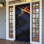 Adelaide Football Club Door Cover Crows Muscular Mascot Graphic - Abstract Paint Splatter Art