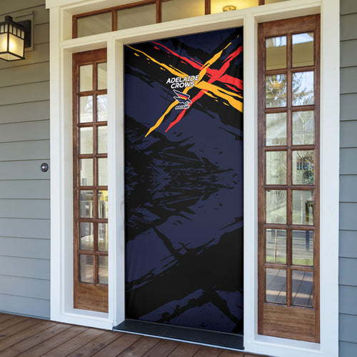 Adelaide Football Club Door Cover Crows Muscular Mascot Graphic - Abstract Paint Splatter Art