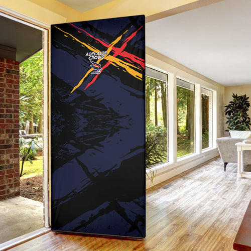 Adelaide Football Club Door Cover Crows Muscular Mascot Graphic - Abstract Paint Splatter Art