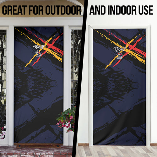 Adelaide Football Club Door Cover Crows Muscular Mascot Graphic - Abstract Paint Splatter Art