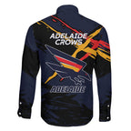 Adelaide Football Club Family Matching Mermaid Dress and Hawaiian Shirt Crows Muscular Mascot Graphic - Abstract Paint Splatter Art