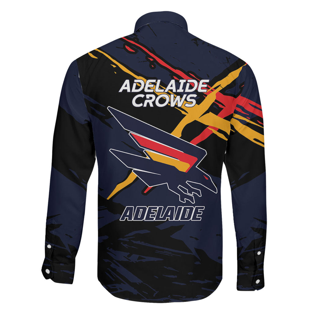 Adelaide Football Club Family Matching Off Shoulder Short Dress and Hawaiian Shirt Crows Muscular Mascot Graphic - Abstract Paint Splatter Art