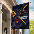 Adelaide Football Club Garden Flag Crows Muscular Mascot Graphic - Abstract Paint Splatter Art