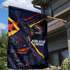 Adelaide Football Club Garden Flag Crows Muscular Mascot Graphic - Abstract Paint Splatter Art