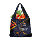 Adelaide Football Club Grocery Bag Crows Muscular Mascot Graphic - Abstract Paint Splatter Art