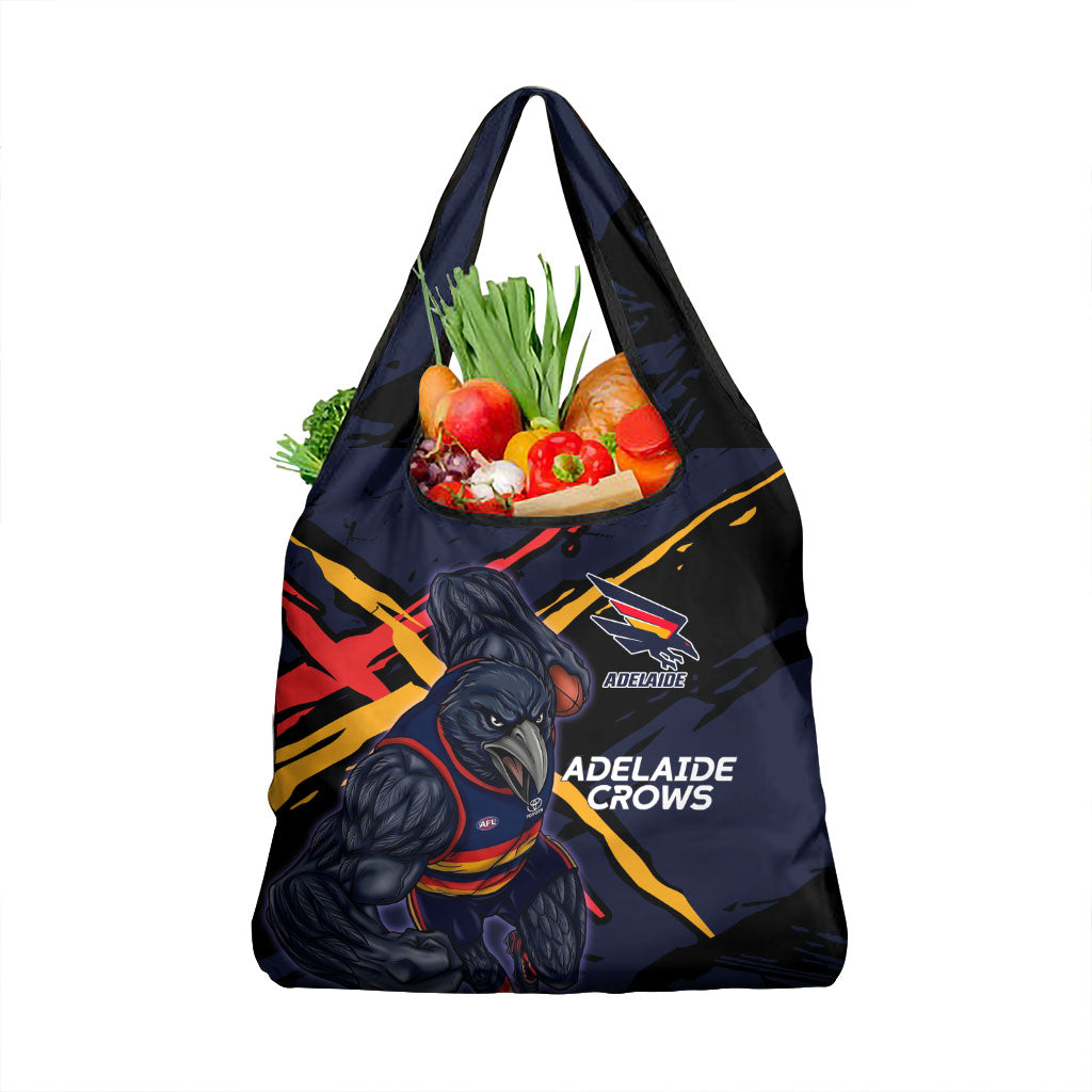 Adelaide Football Club Grocery Bag Crows Muscular Mascot Graphic - Abstract Paint Splatter Art
