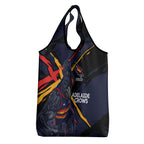Adelaide Football Club Grocery Bag Crows Muscular Mascot Graphic - Abstract Paint Splatter Art